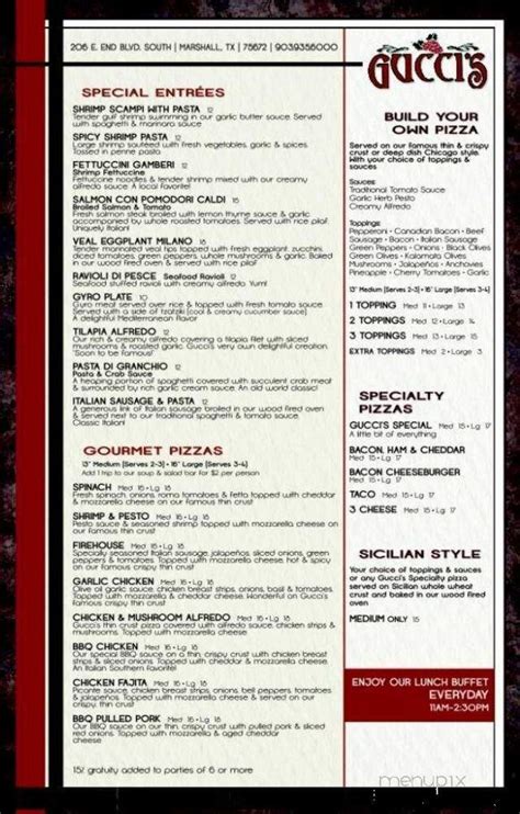 gucci sacramento|Gucci restaurant menu.